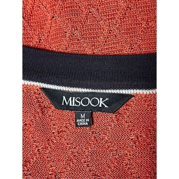 MISOOK Orange Open Front Cardigan Sweater Long Sleeve Size Medium - Picture 5 of 5